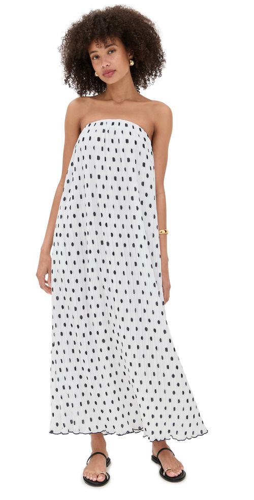 strapless open back dress Coley Crochet Split Hem Midi Dress main image 0