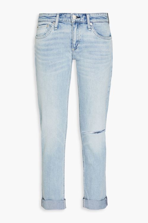 Faded denim boyfriend jeans