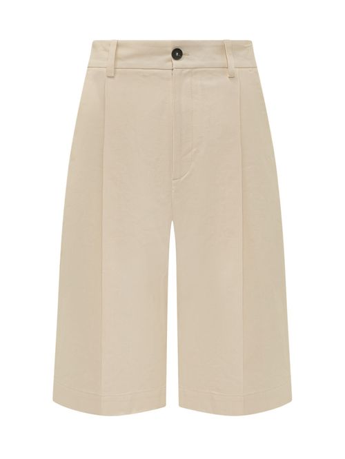 Off White Solid Shorts