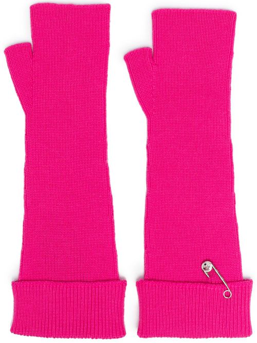 Medusa Safety Pin fingerless gloves - Pink