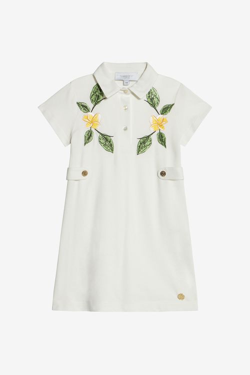 Cotton Dress With Embroidered Flowers - Female Girls (4