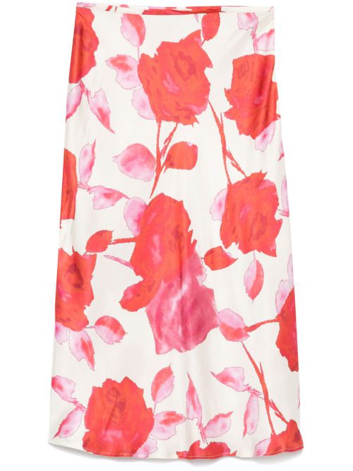 Floral-print midi skirt - Neutrals