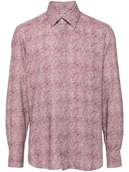 Geometric-print shirt - Purple