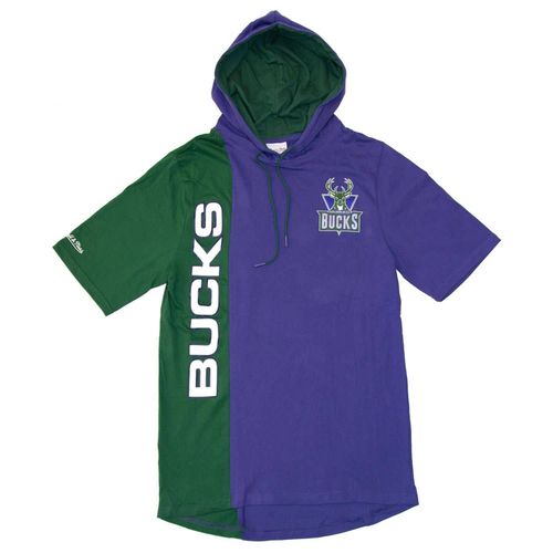 Men's NBA Short Sleeve Split Hoody Milwaukee Bucks Hoodies