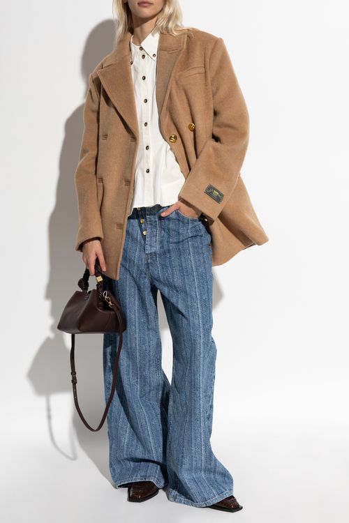 Double-breasted Coat, Women's, Brown