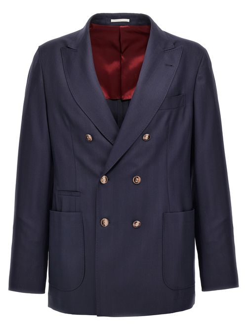 Twill Double-breasted Blazer