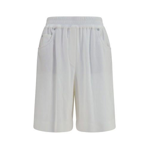 Cotton Piqué Bermuda Shorts — White