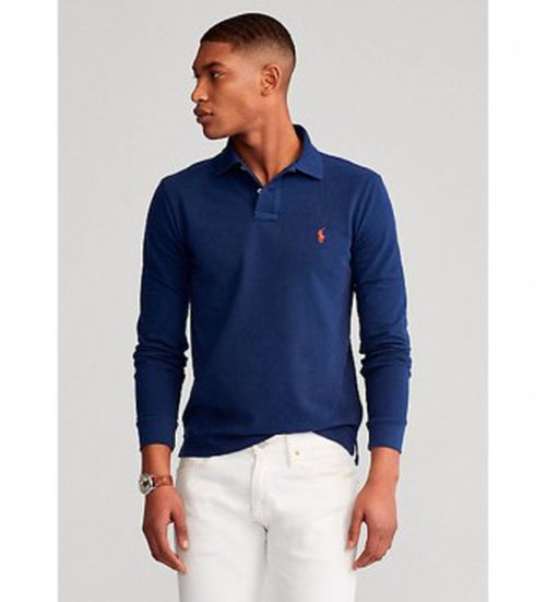 Polo Ralph Lauren for man. 710681126038 Navy Slim Fit pique polo shirt (XL), Casual, Cotton, Long sleeve