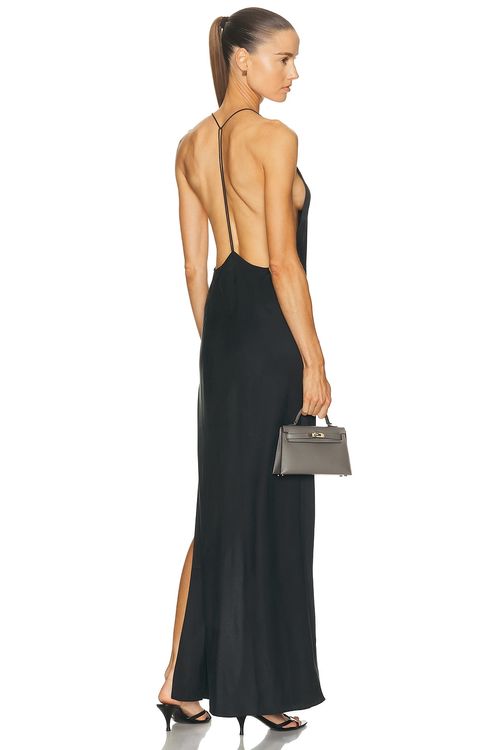 EAVES Lydia Silk Maxi Dress in Black - Black. XS also in L, M, S