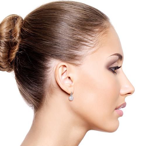 Sterling Silver 11-12mm Cultured Freshwater Pearl Hugger Drop Earrings