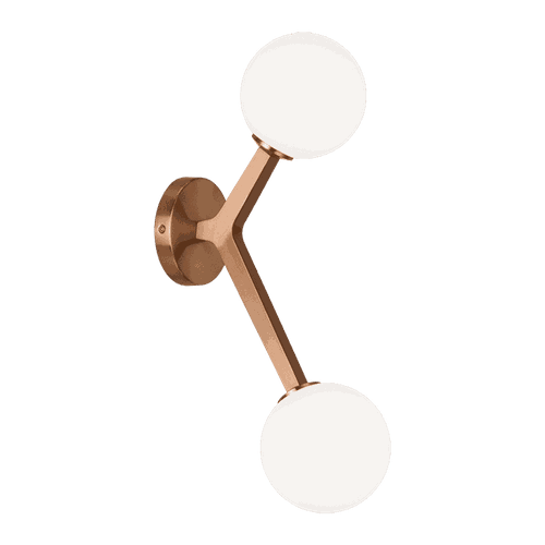 Aged Gold Brass Two Light Wall Sconce from the Rami Collection
