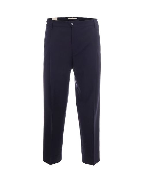 Navy Blue Straight Flat Front Pants