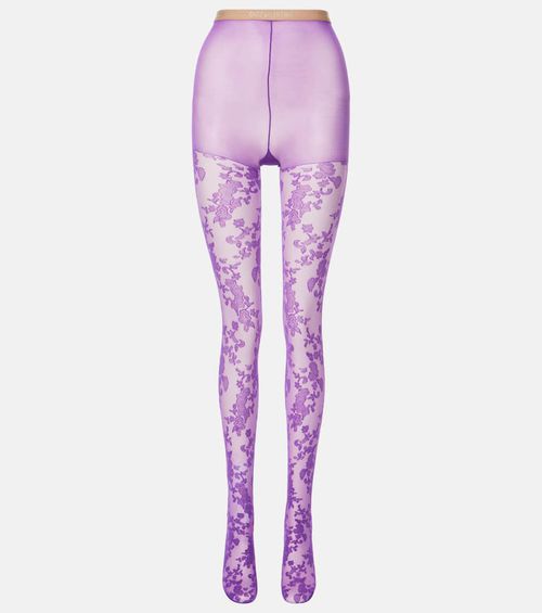 Floral lace tights