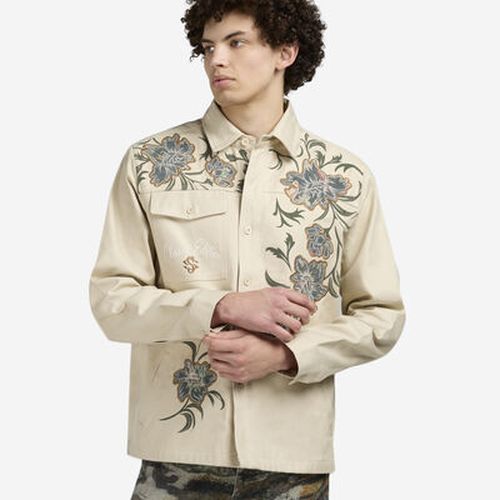 Men's Tapestry Twill Long Sleeve Overshirt in Grey
