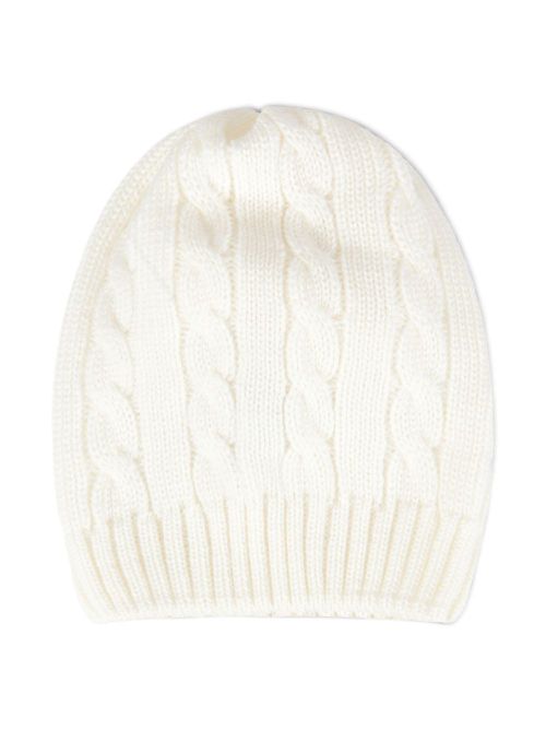 Cable-knit wool beanie - Neutrals