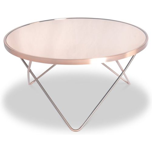 Rhodes Round Mirrored Metal Coffee Table | Copper or Chrome | Roseland