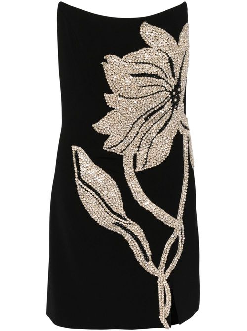 Crystal-embellished short dress - Black