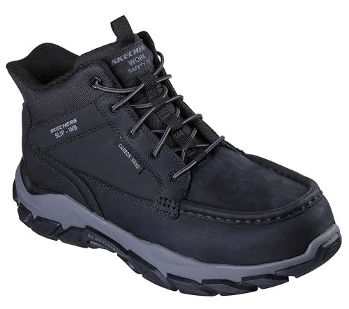 Skecher's Mens for Work Santoro Leather Safety Moc Toe Slip Ins