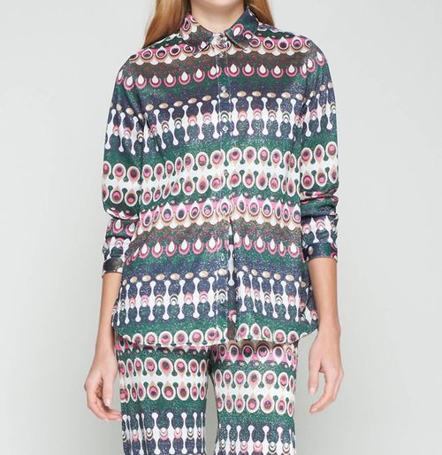 Anastasia Geometric Lurex Shirt In Multicolour