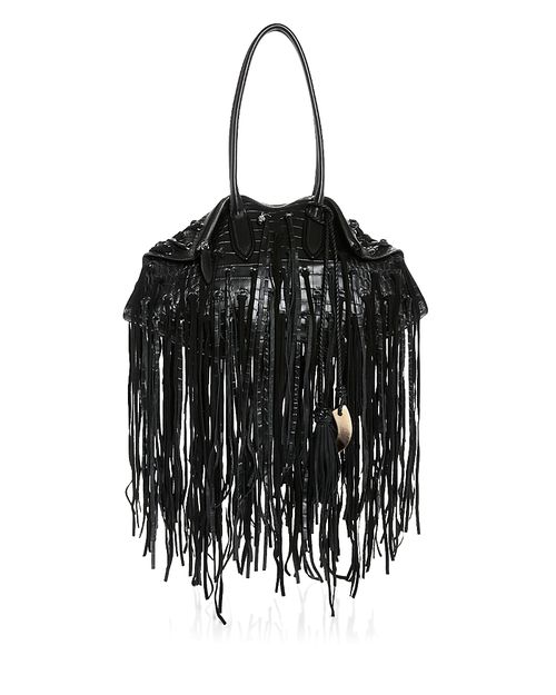 Manta Fringe Leather Top Handle Bag