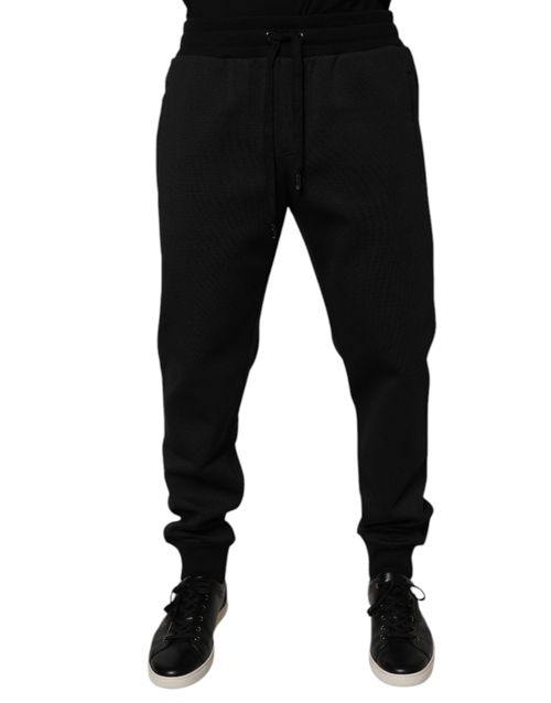 Polyester-Cotton-Nylon Blend Joggers — Black