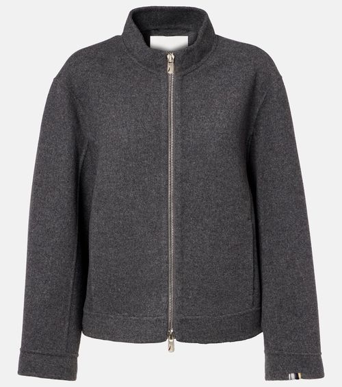 Motor wool and cashmere bomber jacket