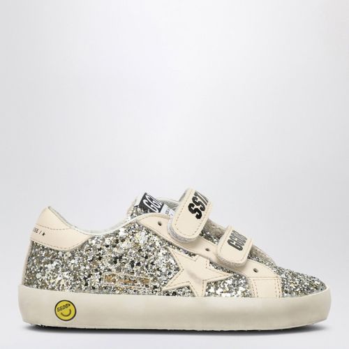 Golden Goose Kids Old School Sneaker In Platinum/Cream Glitter
