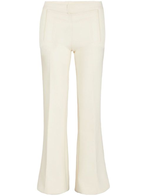 Gabardine flared trousers - Neutrals
