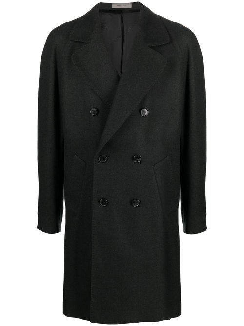 Double-breasted wool coat - Green