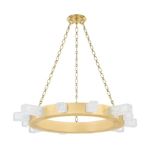 Vintage Brass LED Chandelier from the Citrine Collection