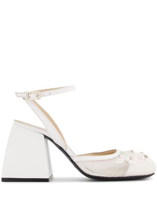 Bulla Camille 90mm embellished pumps - White