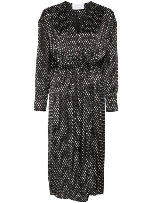 Polka dot-print dress - Black