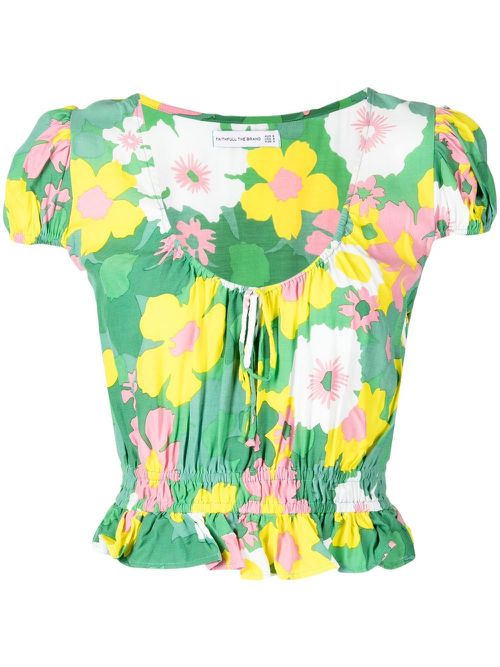 Las Oslas floral-print blouse - Green