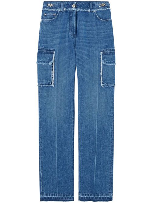 Medusa-plaque cargo jeans - Blue