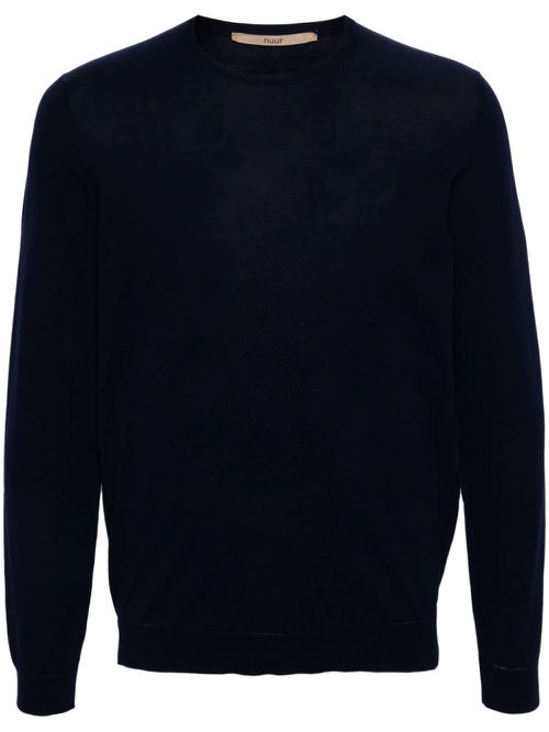 Knitted cotton jumper - Blue