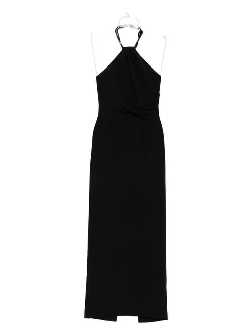 Riva halterneck draped maxi dress - Black