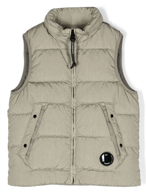 Lens-detail padded gilet - Green