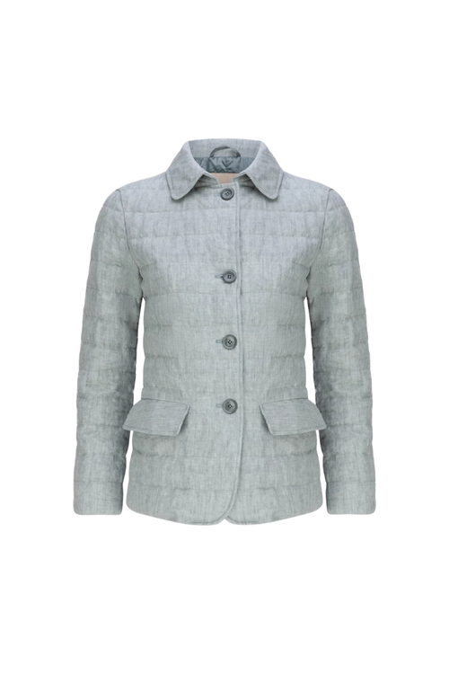 Quilted Linen Jacket — Gray