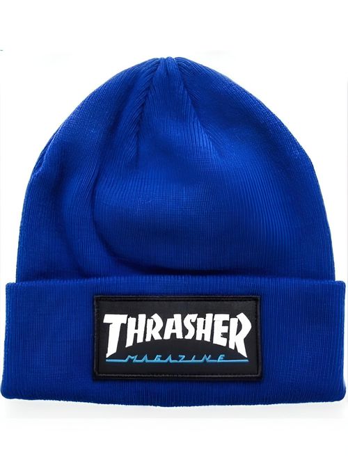THRASHER Bonnet 'LOGO PATCH BEANIE' bleu marine