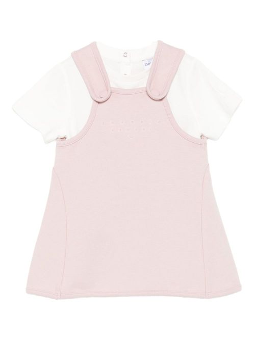 Logo-embellished T-shirt and pinafore dress - Pink