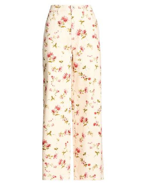 Woman Jeans Cream Size S Cotton, Elastane