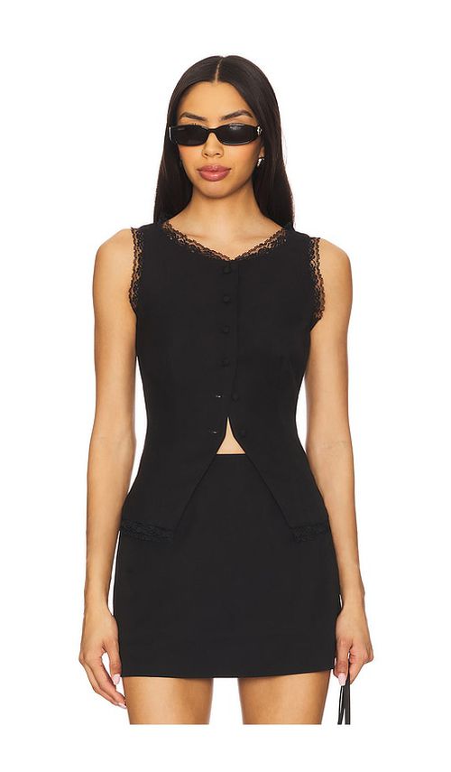 For Love & Lemons Shawna Vest in Black. -  S also in L