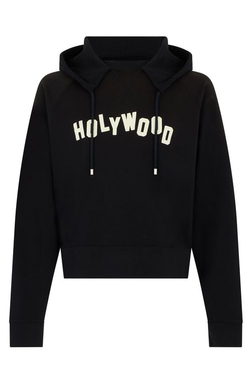 Graphic Cotton Hoodie — Black