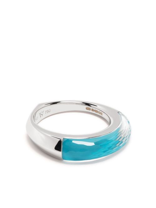 18kt white gold Stack turquoise ring - Silver