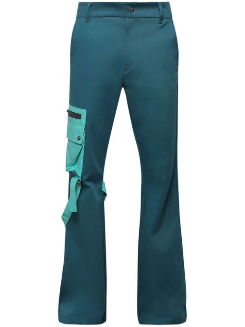 Flared cargo trousers - Green