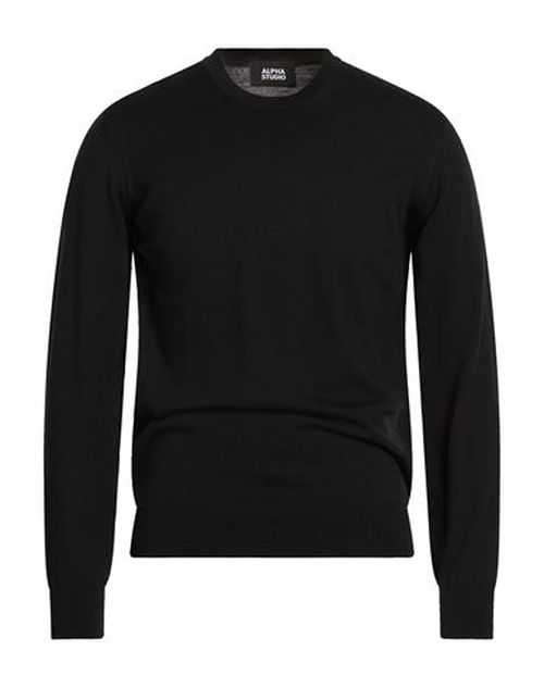 Man Sweater Black Size 40 Wool