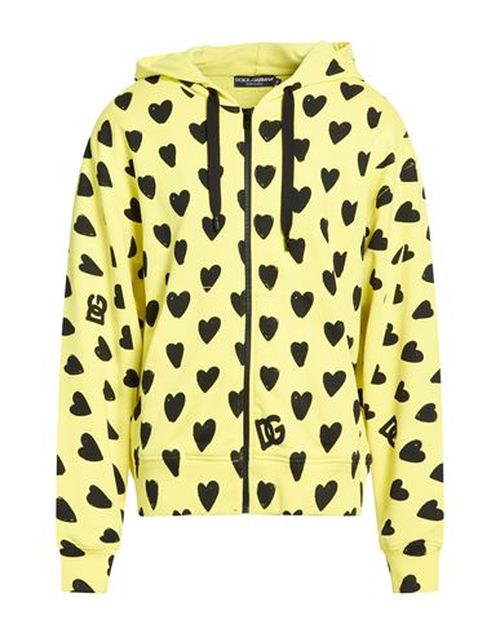 Man Sweatshirt Yellow Size 40 Cotton, Elastane
