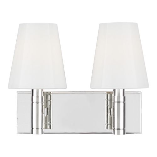 Visual Comfort Studio Beckham Classic 2-Light Bathroom Vanity Light in Polished Nickel by Thomas O'Brien