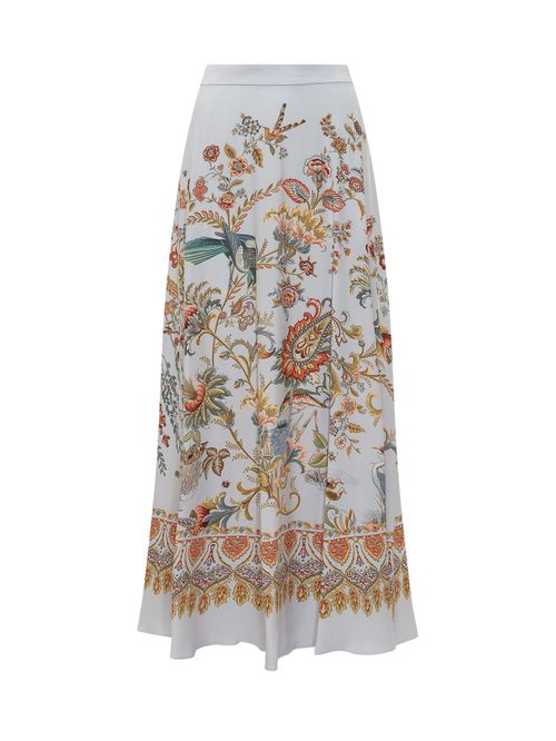 White Printed Maxi Skirt