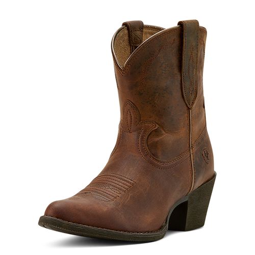 Women's Maggie Western Boots in Sassy Brown, B Medium Width, Size 3, by Ariat